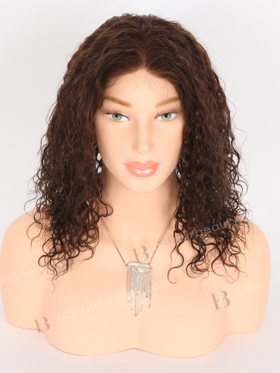 Full Lace Human Hair Wigs Indian Remy Hair 14" Curly As Picture 1B/33# Blended Color FLW-01914